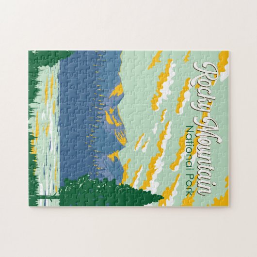 Rocky Mountain Nationalpark Illustration Puzzle (Horizontal)