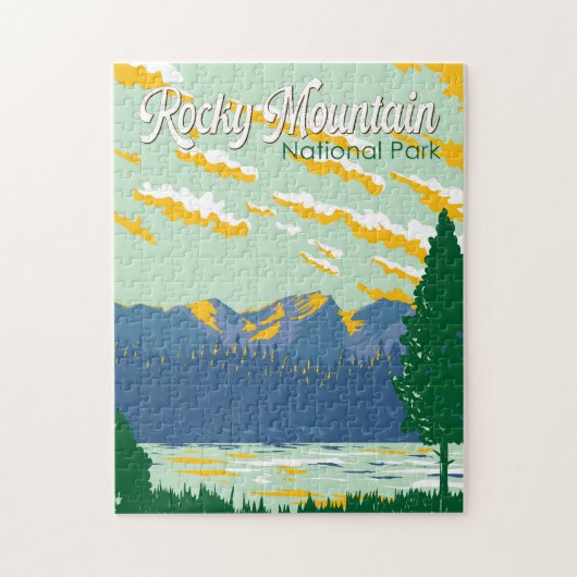 Rocky Mountain Nationalpark Illustration Puzzle (Vertikal)