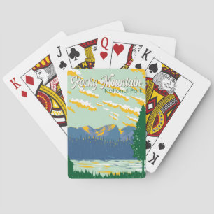 Rocky Mountain Nationalpark Illustration Spielkarten