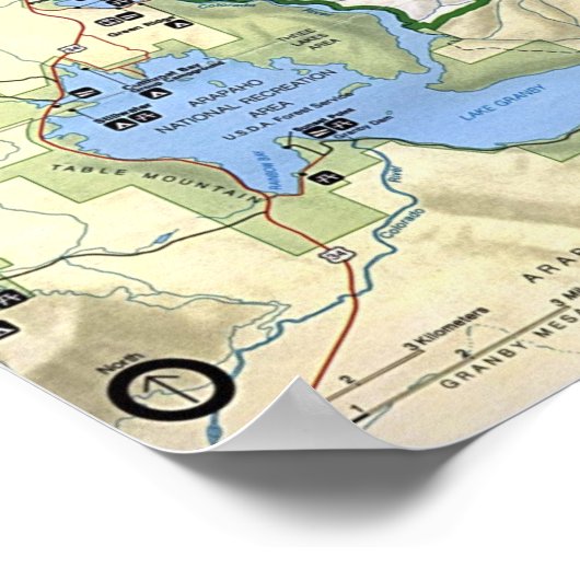 Rocky Mountain Nationalpark Karte Poster (Ecke)