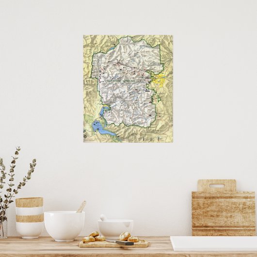 Rocky Mountain Nationalpark Karte Poster (Küche)