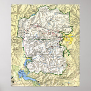 Rocky Mountain Nationalpark Karte Poster