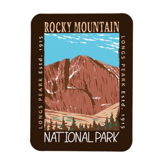 Rocky Mountain Nationalpark Langes Peak gestört Magnet (Vertikal)