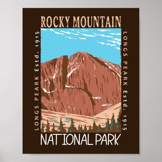 Rocky Mountain Nationalpark Langes Peak gestört Poster (Vorne)