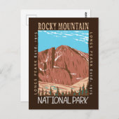 Rocky Mountain Nationalpark Langes Peak gestört Postkarte (Vorne/Hinten)