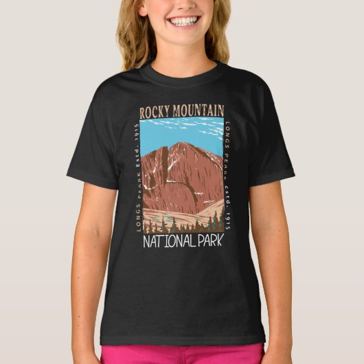 Rocky Mountain Nationalpark Langes Peak gestört T-Shirt (Vorderseite)