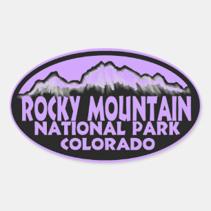 Rocky Mountain Nationalpark lila ovale Aufkleber