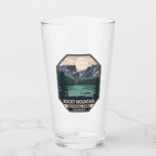 Rocky Mountain Nationalpark Minimal Retro Emblem Glas