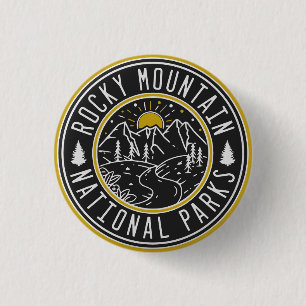 Rocky Mountain Nationalpark Minimalistisch Souveni Button