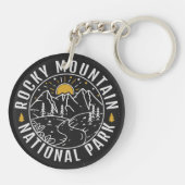 Rocky Mountain Nationalpark Minimalistisch Souveni Schlüsselanhänger (Rückseite)
