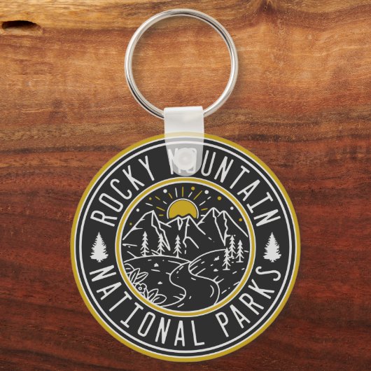 Rocky Mountain Nationalpark Minimalistisch Souveni Schlüsselanhänger (Rückseite)