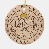 Rocky Mountain Nationalpark Minimalistischer Wald Keramik Ornament (Vorne)