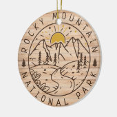 Rocky Mountain Nationalpark Minimalistischer Wald Keramik Ornament (Links)