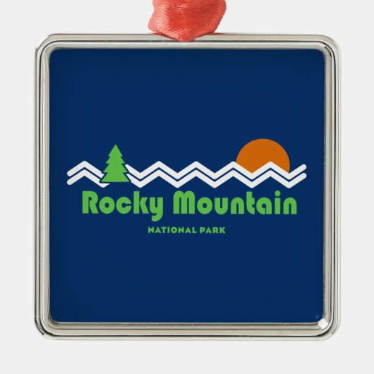 Rocky Mountain Nationalpark Retro Ornament Aus Metall (Vorne)