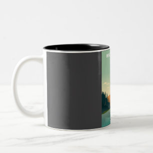 Rocky Mountain Nationalpark Vintag Retro Tour Zweifarbige Tasse
