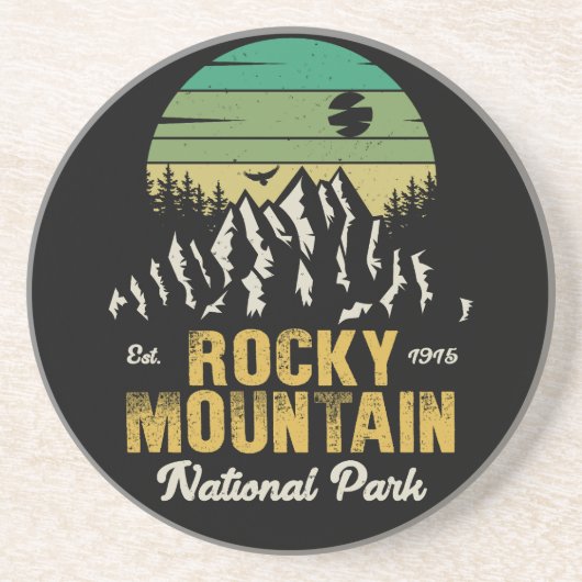 Rocky Mountain Nationalpark Vintag Souvenirs 60er Getränkeuntersetzer (Vorne)