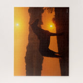 Rocky Mountain Pferd Stehend im Sonnenuntergang Puzzle (Vertikal)