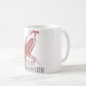 Rocky Mountain Red Crossbill bird logo Kaffeetasse (VorderseiteRechts)