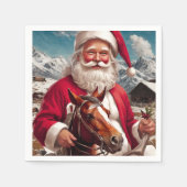 Rocky Mountain Santa und sein Pferd Serviette (Vorderseite)