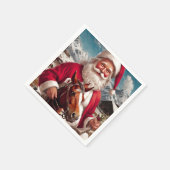 Rocky Mountain Santa und sein Pferd Serviette (Ecke)