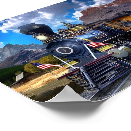 Rocky Mountain Train Poster (Ecke)