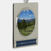 Rocky Mountain View Landschaft Banner-Ornament Silber (Rechts)