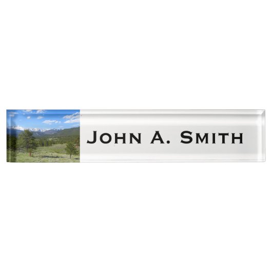 Rocky Mountain View Landschaft Namensplakette (Vorderseite)