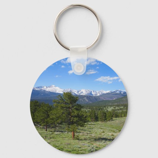Rocky Mountain View Landschaft Schlüsselanhänger (Vorderseite)