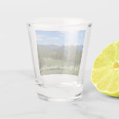 Rocky Mountain View Landschaft Schnapsglas (Rückseite)
