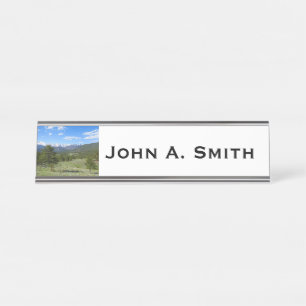 Rocky Mountain View Landschaft Schreibtischnamensplakette
