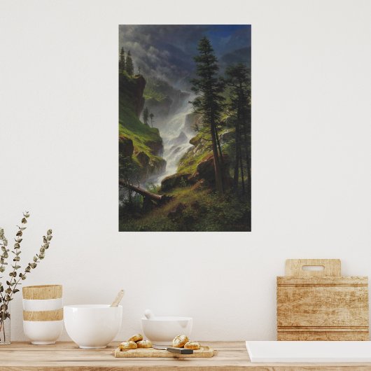 Rocky Mountain Waterfall - Bierstadt Print Poster (Küche)