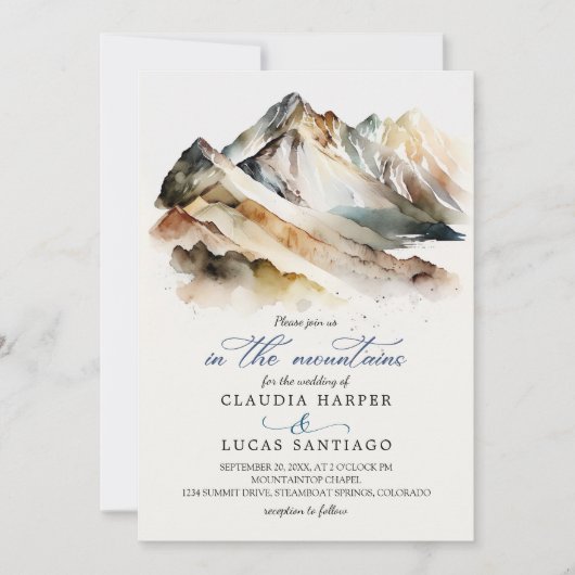 Rocky Mountain Wedding Einladung (Vorderseite)