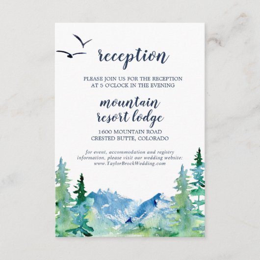 Rocky Mountain Wedding Reception Insert Card (Vorderseite)