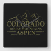 Rocky Mountains Aspen Colorado Quadratische Wanduhr (Vorderseite)