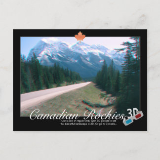 Rocky Mountains Canada 3D Anaglyph Postcard Postkarte
