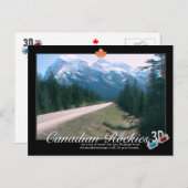 Rocky Mountains Canada 3D Anaglyph Postcard Postkarte (Vorne/Hinten)