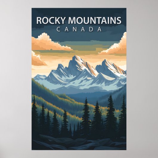 Rocky Mountains Canada Travel Alberta & BC Peak Poster (Vorne)