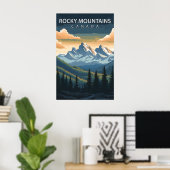 Rocky Mountains Canada Travel Alberta & BC Peak Poster (Heimbüro)