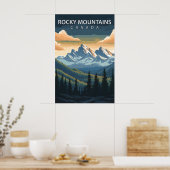 Rocky Mountains Canada Travel Alberta & BC Peak Poster (Küche)