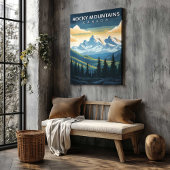 Rocky Mountains Canada Travel Poster Canvas Art Leinwanddruck