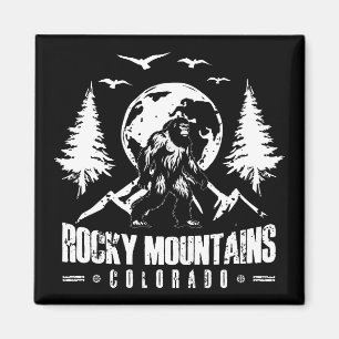 Rocky Mountains Colorado Bigfoot Vintage Wandern Magnet