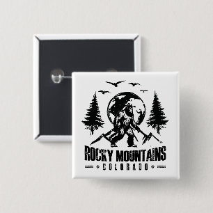Rocky Mountains Colorado Bigfoot Vintages Wandern Button
