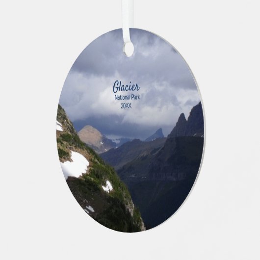 Rocky Mountains im Glacier Foto Metal Ornament (Vorderseite links)