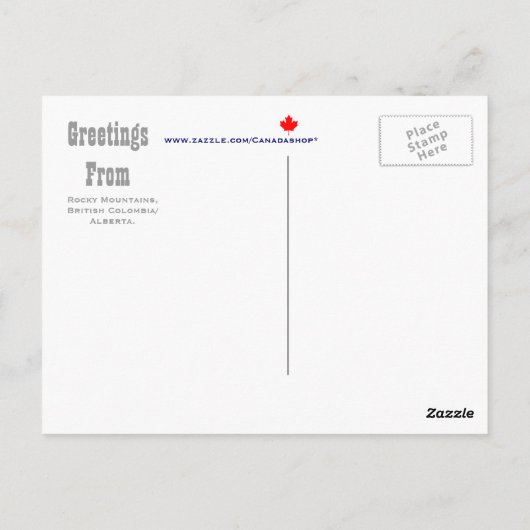 Rocky Mountains Kanada Postkarte (Rückseite)