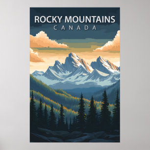 Rocky Mountains Kanada Reise Alberta & BC Gipfel Poster