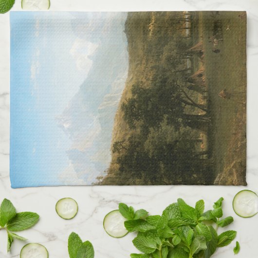 Rocky Mountains, Lander's Peak von Albert Bierstad Geschirrtuch (Gefaltet)