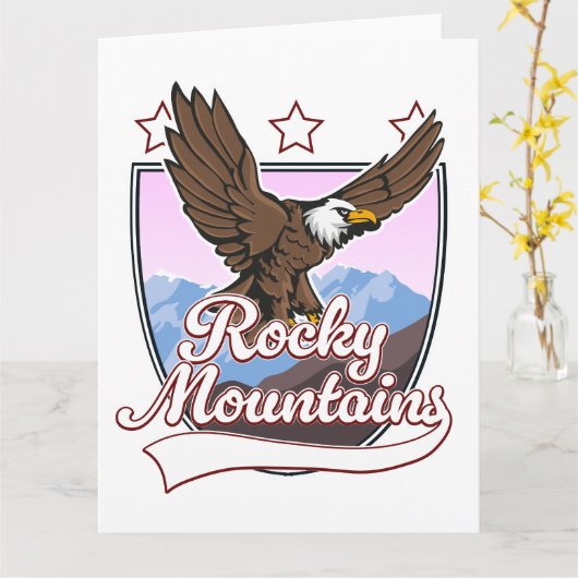 Rocky Mountains-Logo Karte (Gelbe Blume)