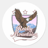 Rocky Mountains-Logo Runder Aufkleber (Vorderseite)