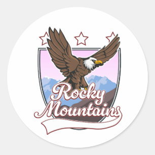 Rocky Mountains-Logo Runder Aufkleber