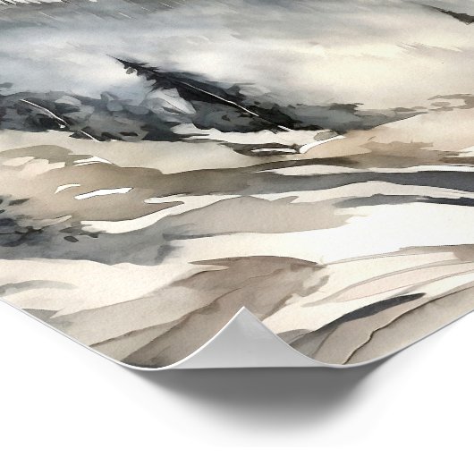 Rocky Mountains Malerei Smoky Pine Forest Poster (Ecke)